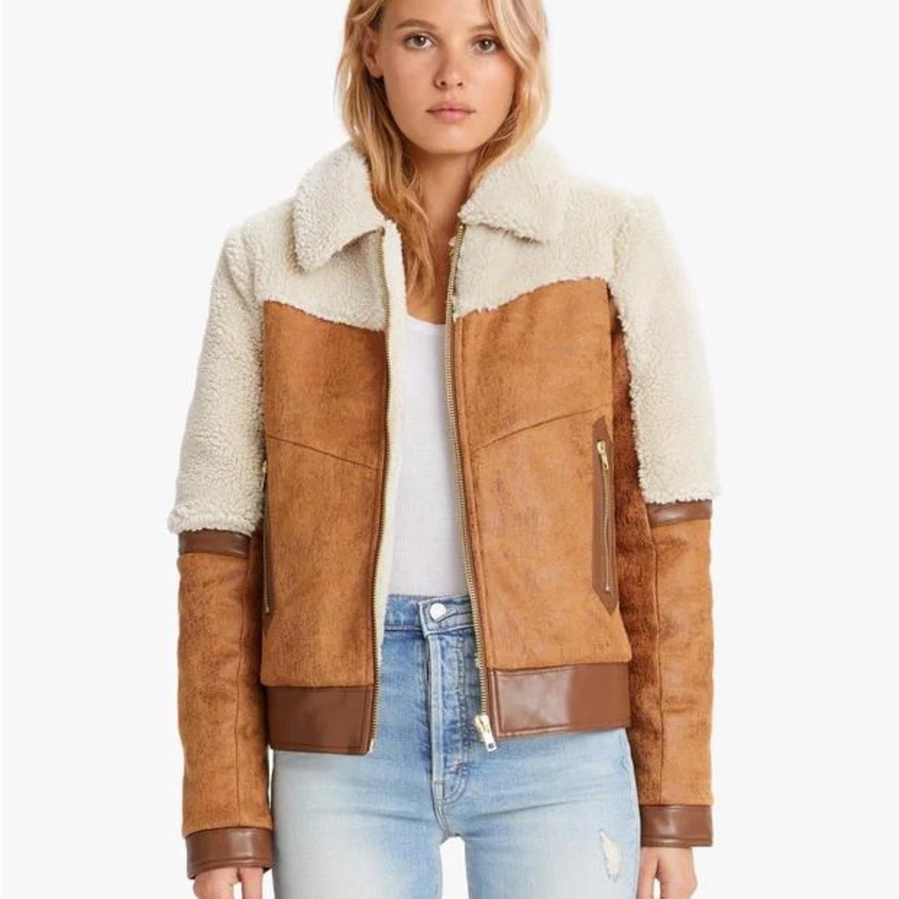 Mother Faux Fur & Vegan Leather The Trapper Keeper Jacket in Fair Weather